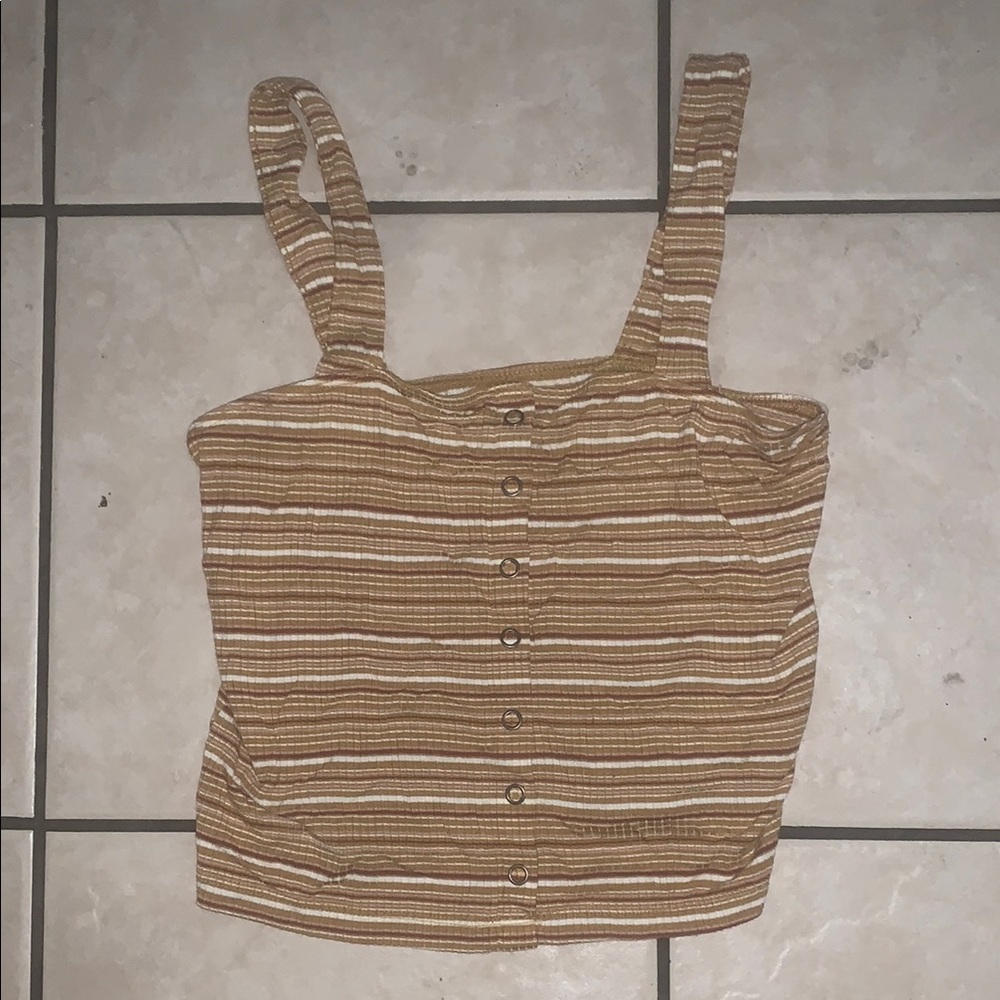 American Eagle Outfitters Brown Striped Tank Top